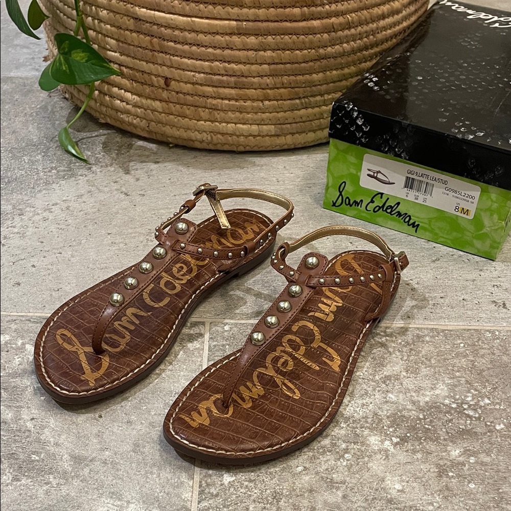 Sam Edelman Tan Studded Sandals
